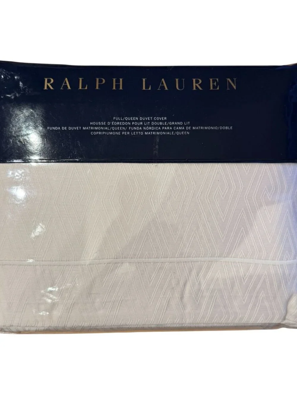 Ralph Lauren Park Row Full/Queen Duvet Cover Cream 92x96 NEW